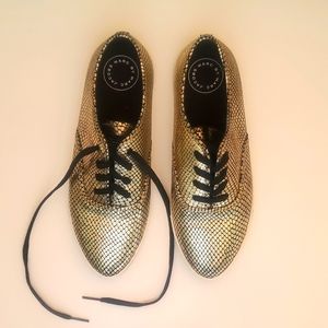 Marc by Marc Jacobs Oxford inspired tennis shoe, Gold Reptile, women's 39 / 8